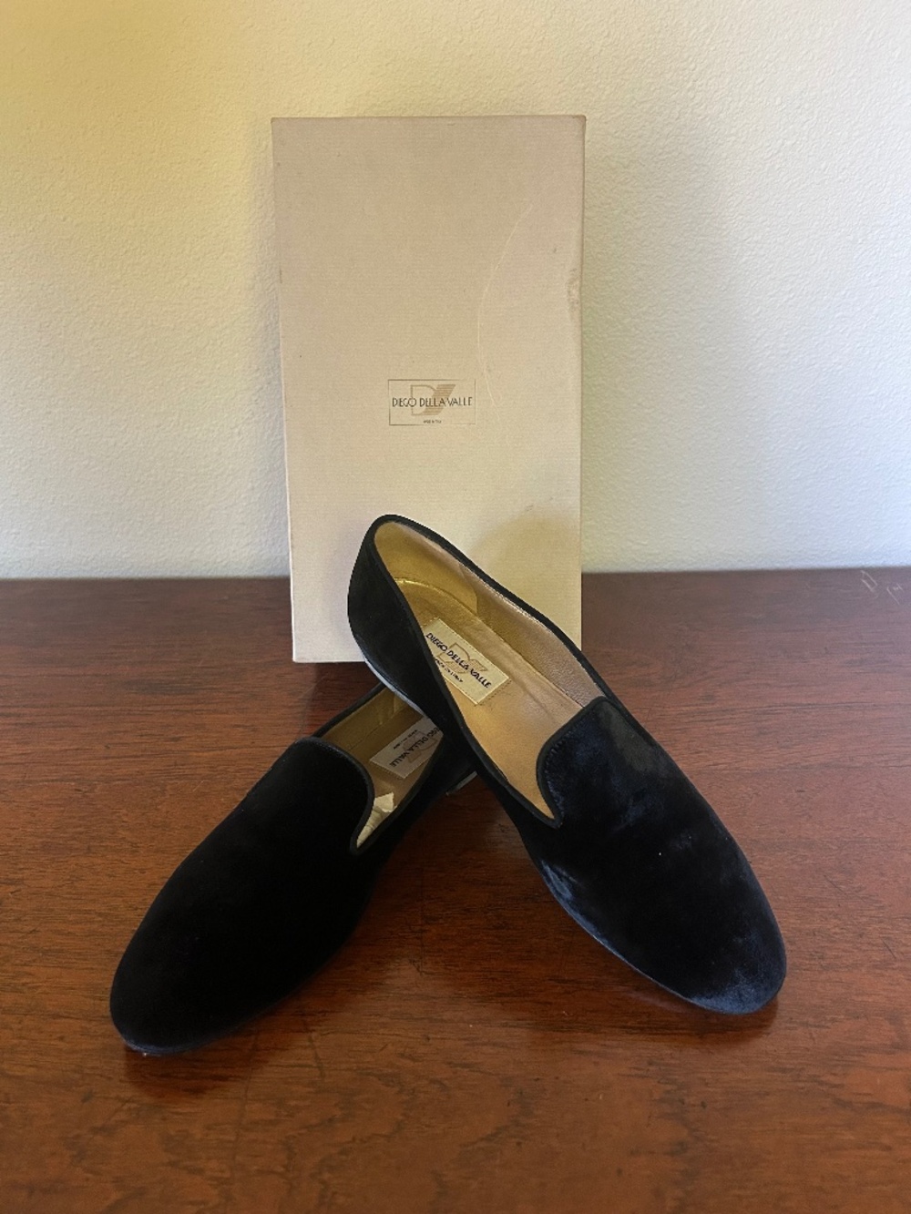 Diego Della Valle Black Velvet Smoking Loafers - Fairly Used
